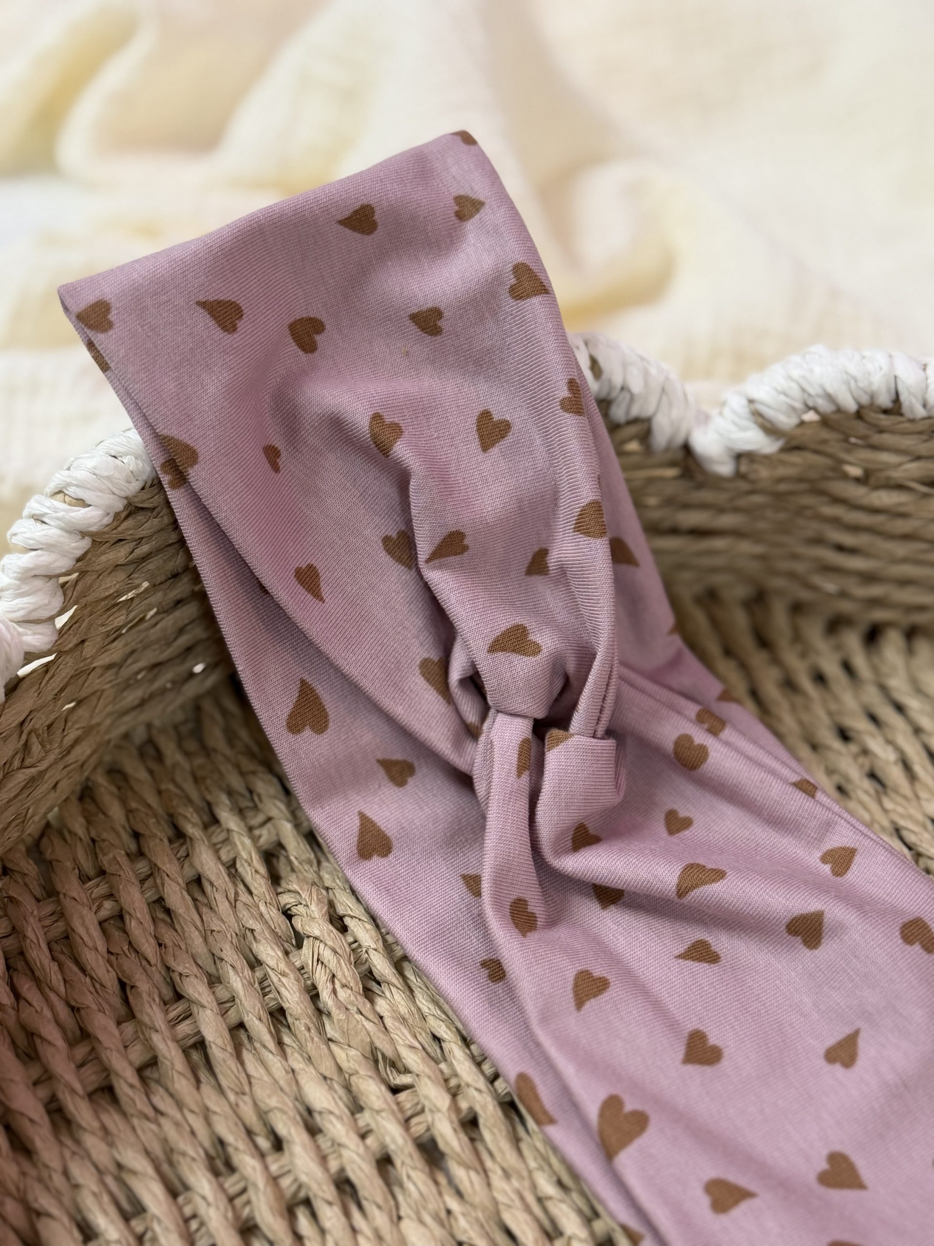 Twist Stirnband Größe L (Kleine Herzen)