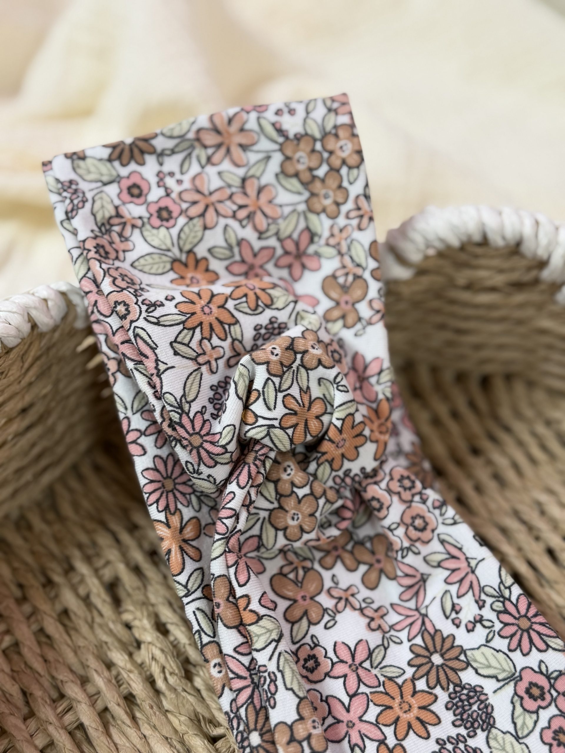 Twist Stirnband Größe L (Blumen Pastell)