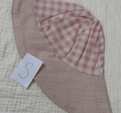 Sonnenhut Größe S (Baumwolle & Leinen Rosa Karo)