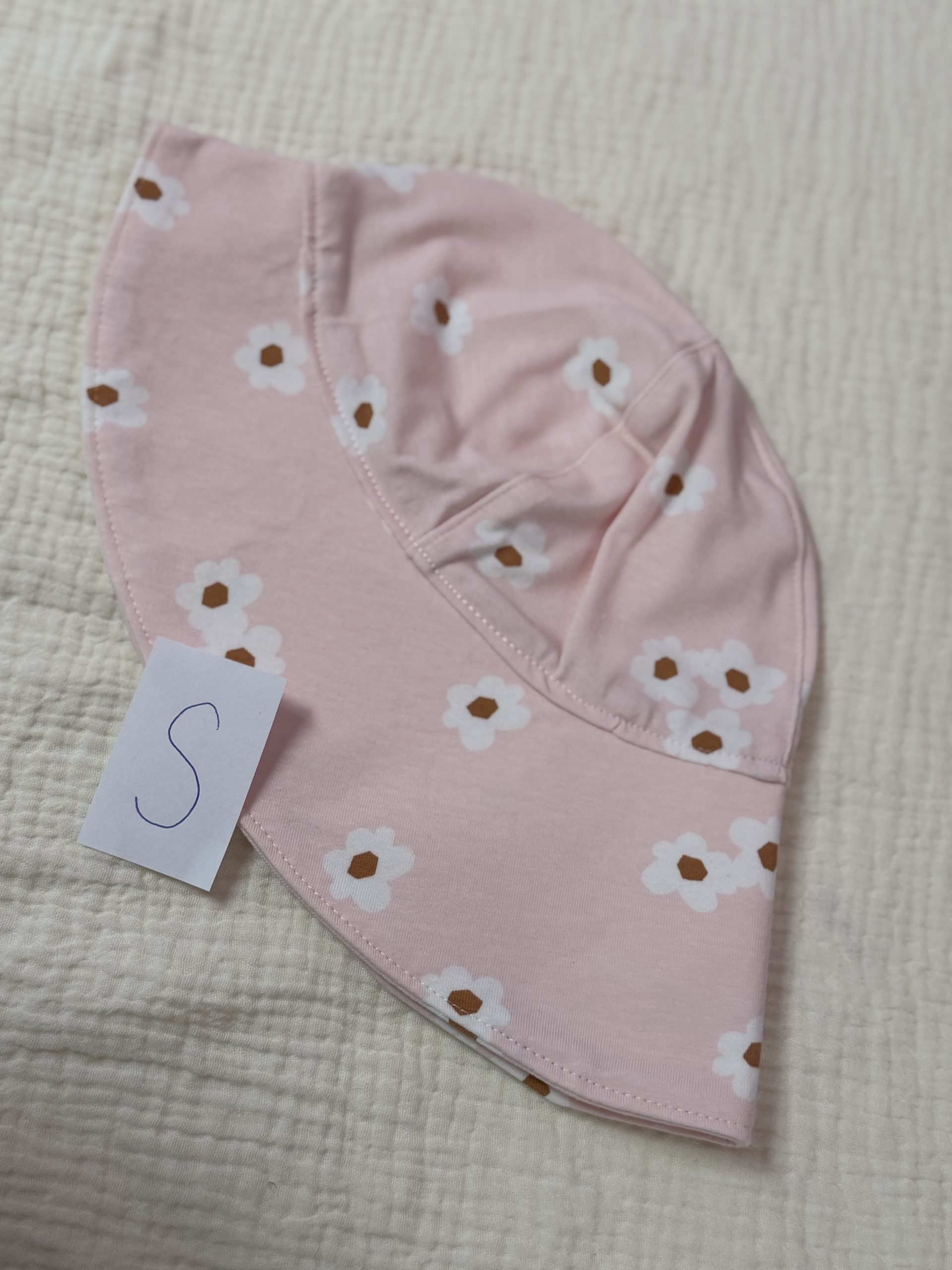 Sonnenhut Größe S (Jersey Rosa Blumen)