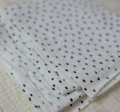 Musselin Halstuch (Punkte schwarz weiss)