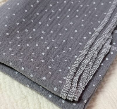 Musselin Halstuch (Grau weisse Punkte)
