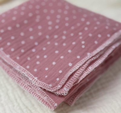 Musselin Halstuch (Rosa weisse Punkte)