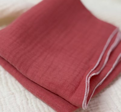 Musselin Halstuch (Koralle weisser Rand)