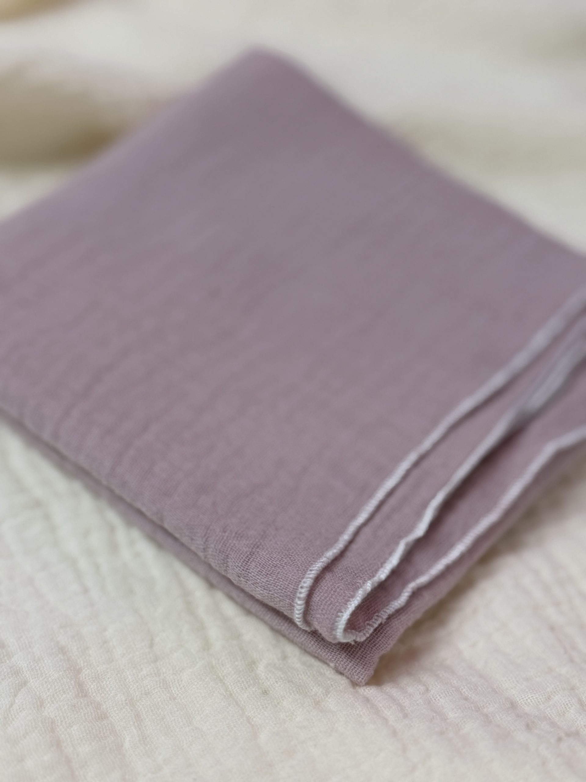 Musselin Halstuch (Rosa weisser Rand)