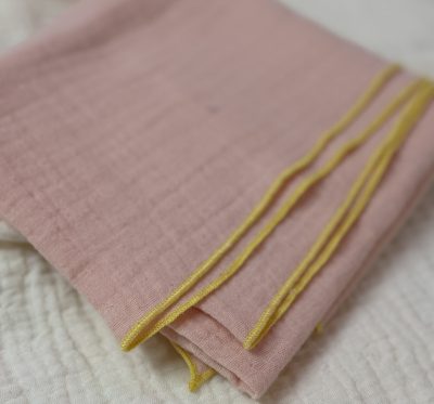 Musselin Halstuch (Rosa gelber Rand)