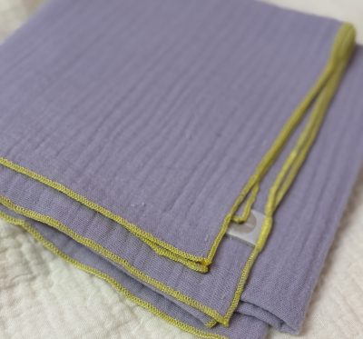 Musselin Halstuch (Lila gelber Rand)