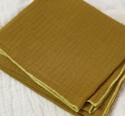 Musselin Halstuch (Senfgelb gelber Rand)