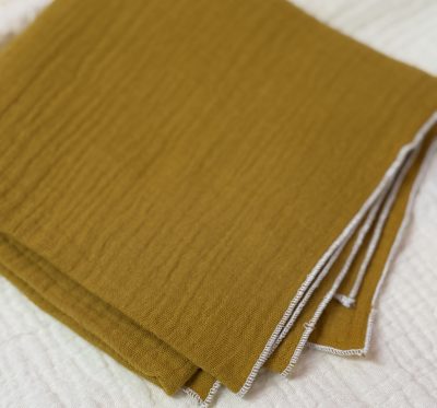 Musselin Halstuch (Senfgelb weisser Rand)