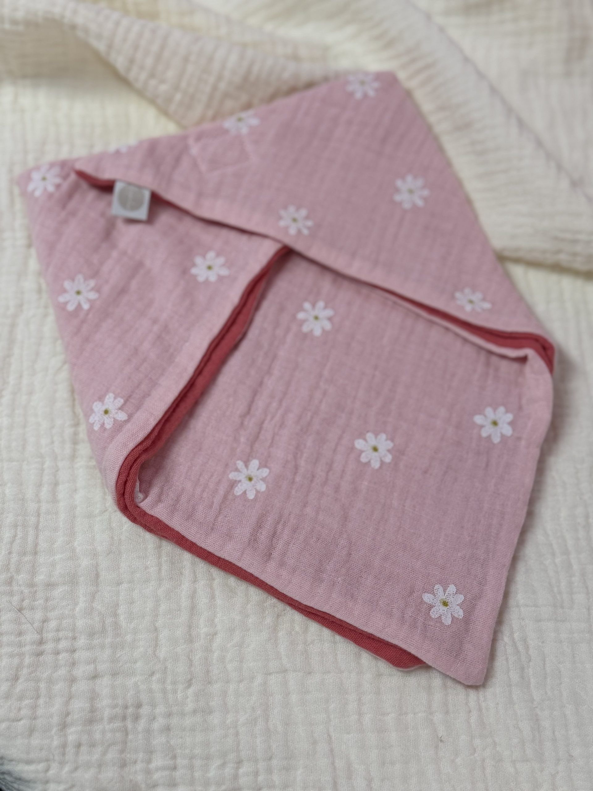 Dreieckstuch (Rosa weisse Blumen)