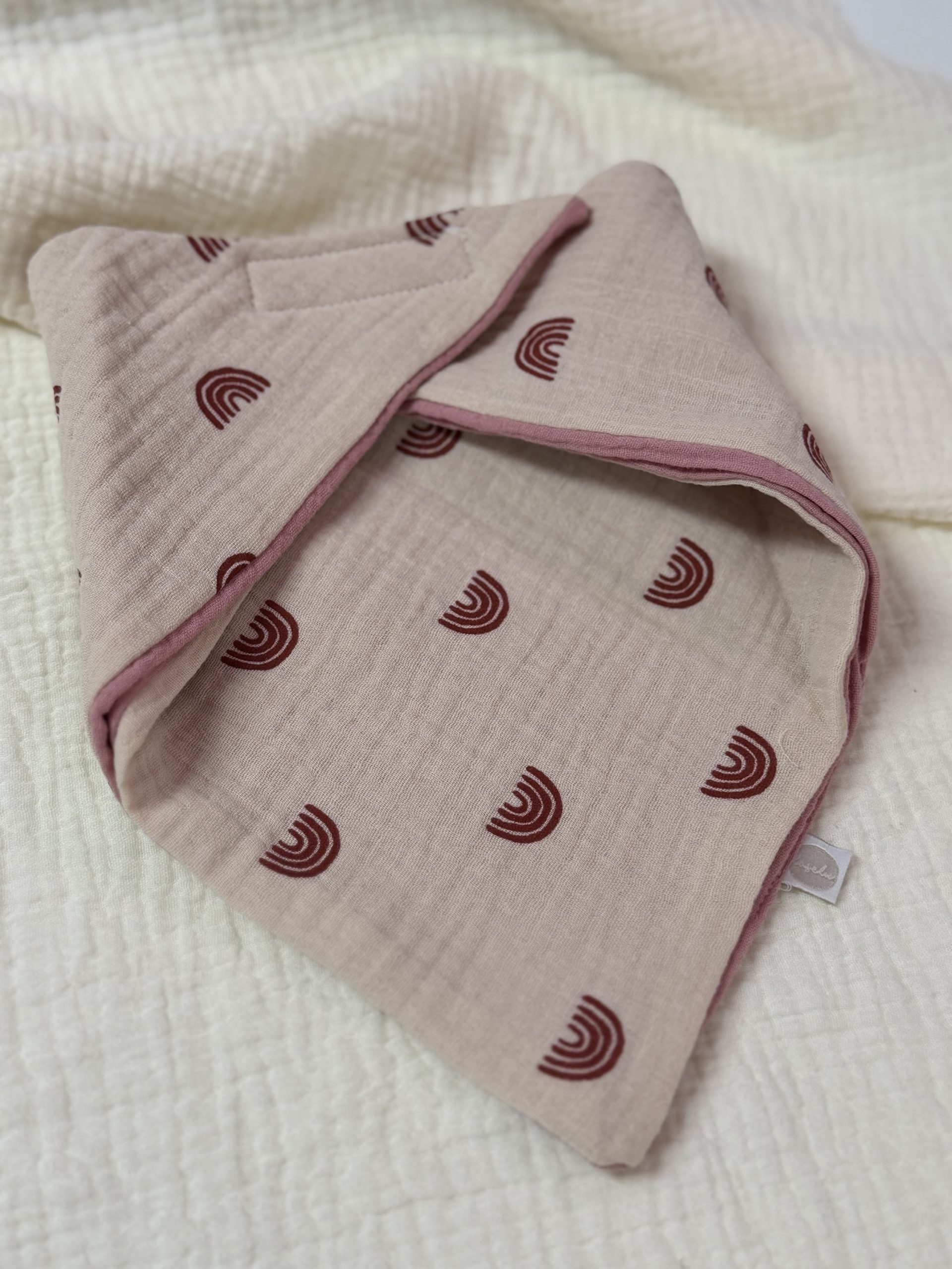 Dreieckstuch (Boho Regenbogen Rosa)