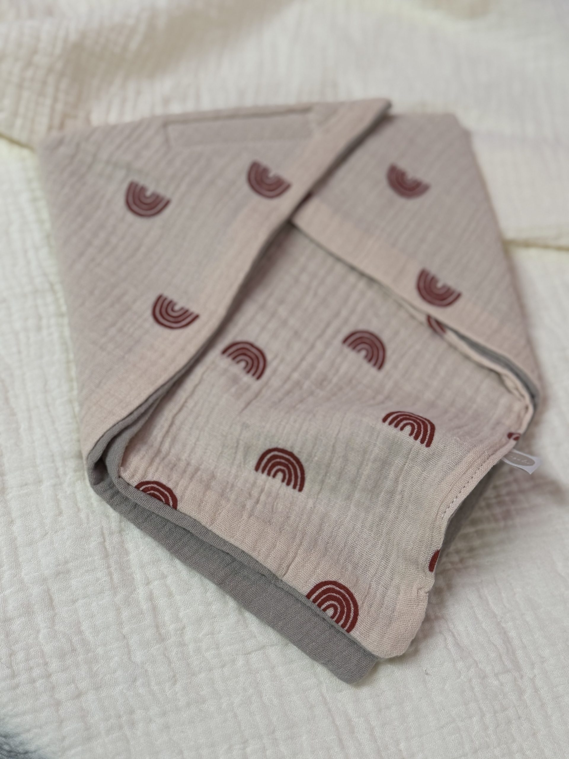 Dreieckstuch (Boho Regenbogen Grau)