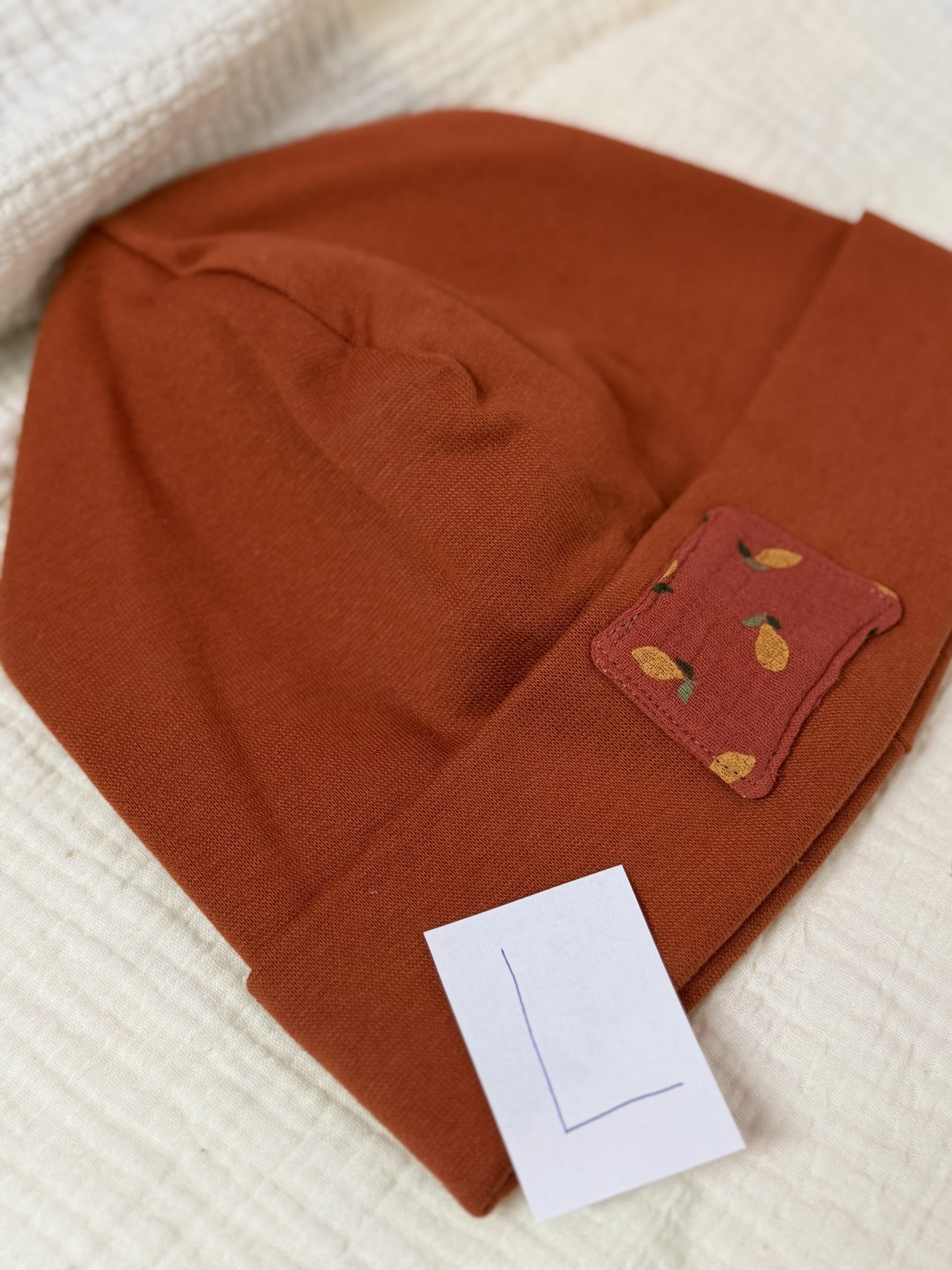 Hipster Mütze Größe L (Patch Zitronen)