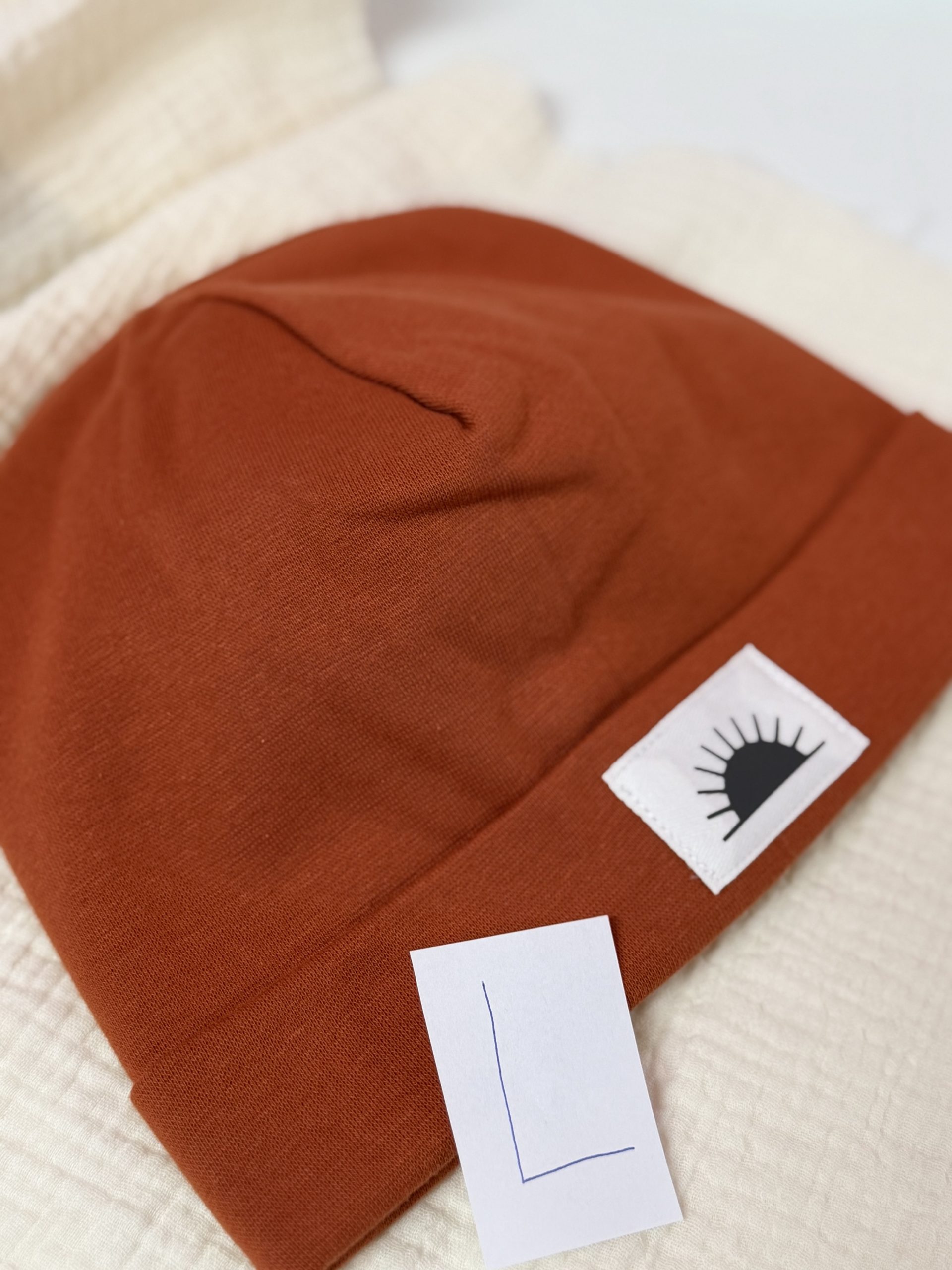 Hipster Mütze Größe L (Patch Sonnenuntergang)